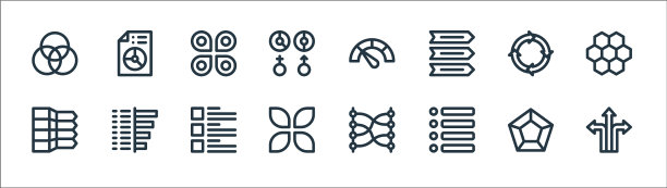 信息图元素线图标线性集合图片下载