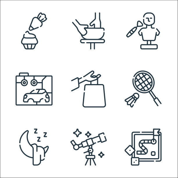 自由时间线图标线性集质量线集图片下载