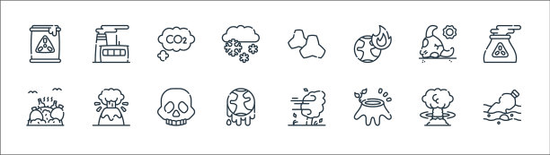 气候变化线图标线性设置质量线图片下载