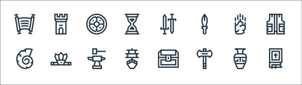 历史线图标线性集质量线集图片下载