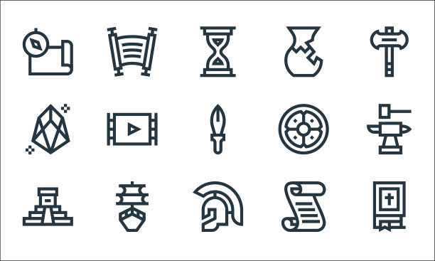 历史线图标线性集质量线集图片下载