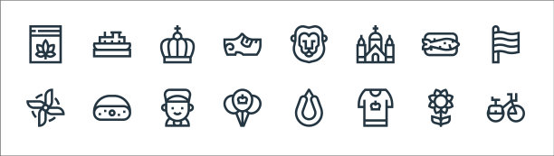 荷兰线图标线性集质量线集图片下载