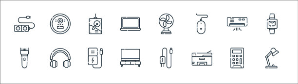 电子线图标线性设置质量线图片下载