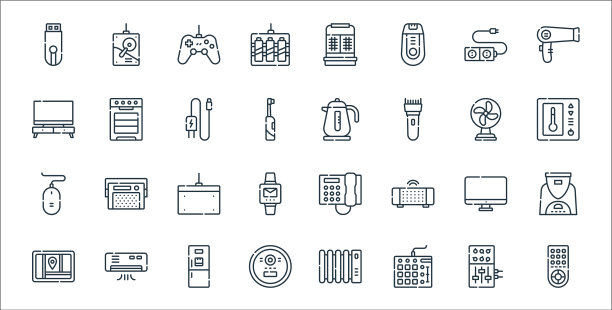 电子线图标线性设置质量线图片下载