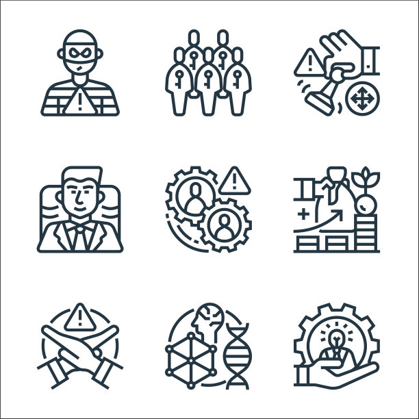 业务风险线图标线性集质量线图片下载