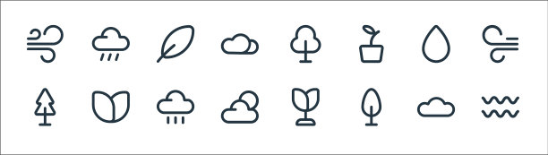 自然线图标线性集质量线集图片下载