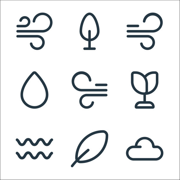 自然线图标线性集质量线集图片下载