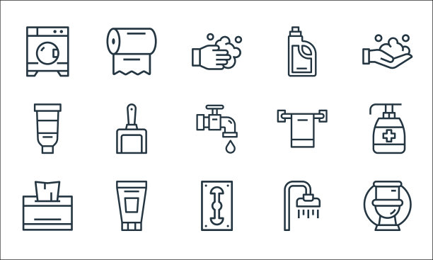 卫生线图标线性集质量线集图片下载