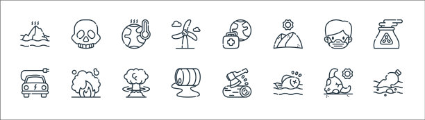 气候变化线图标线性设置质量线图片下载