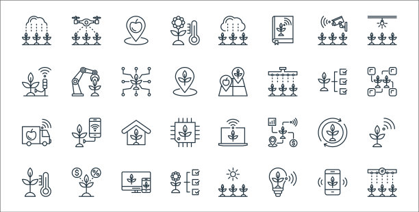 智能农场线图标线性设置质量线设置图片下载