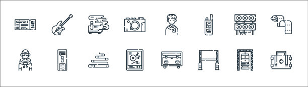 音乐节线图标线性设置质量线图片下载