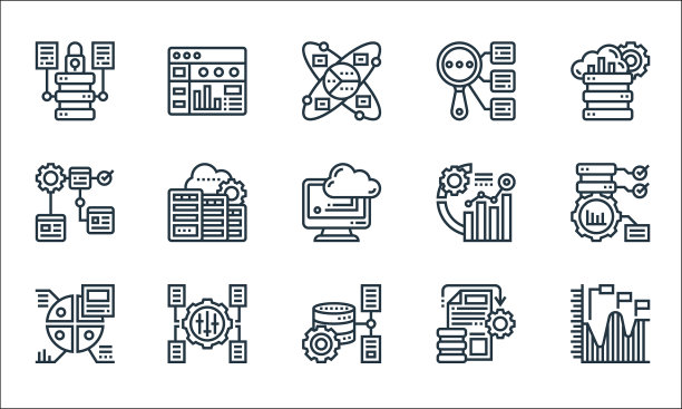 数据分析线图标线性集质量线图片下载