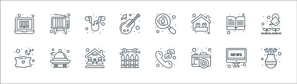 呆在家里线图标线性设置质量线图片下载