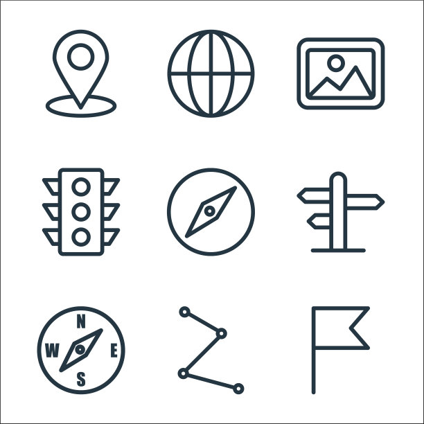 导航线图标线性集质量线集图片下载