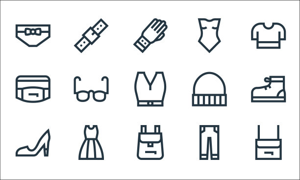 时尚线图标线性集质量线集图片下载