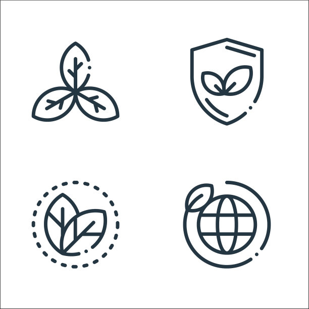 生态线图标线性集质量线集图片下载