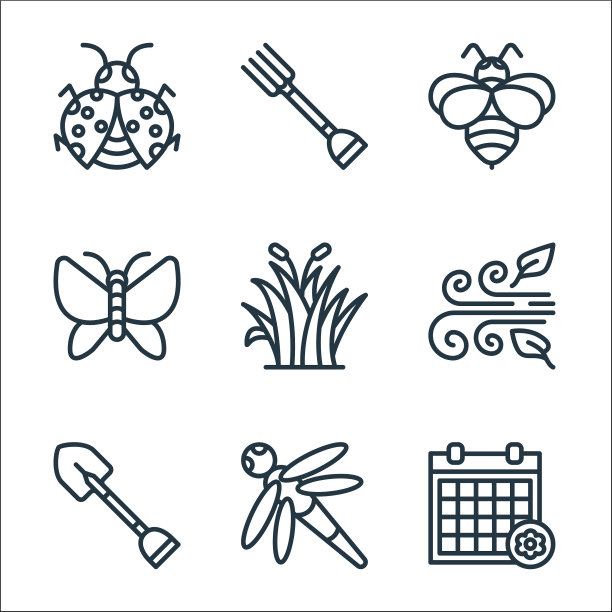 春季线图标线性集质量线集图片下载