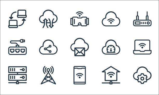 网络线图标线性集质量线集图片下载