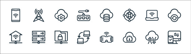 网络线图标线性集质量线集图片下载