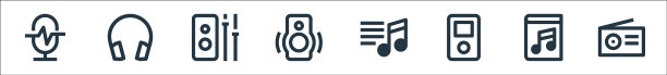 音乐播放器界面线图标线性集合图片下载