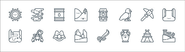 沙漠线图标线性集质量线集图片下载