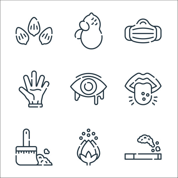 过敏线图标线性集质量线集图片下载