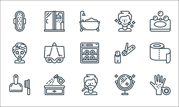 卫生线图标线性集质量线集图片下载