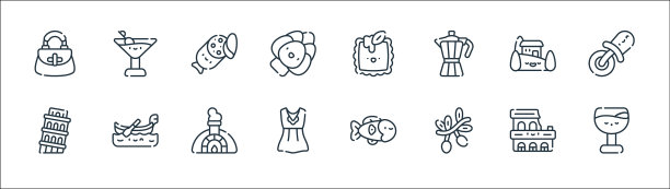 意大利线图标线集质量线集等图片下载