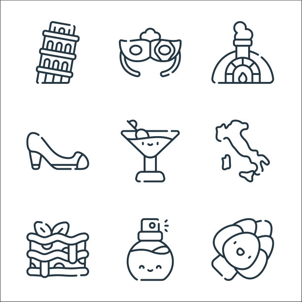 意大利线图标线集质量线集等图片下载