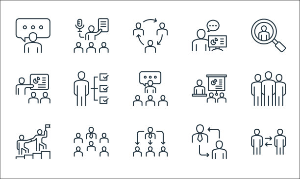 领导线图标线性集质量线集图片下载