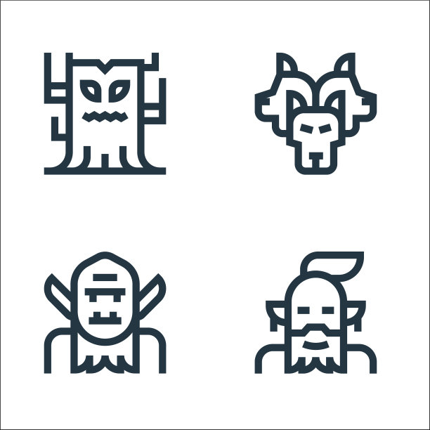 神奇的人物线条图标线性集合图片下载