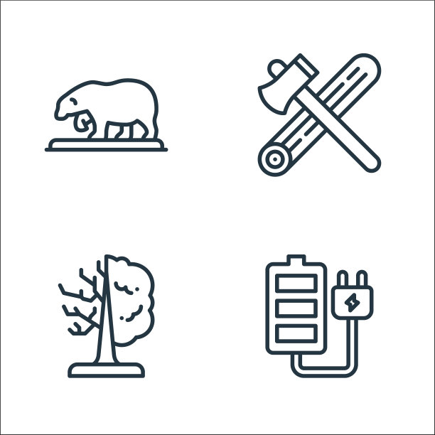 气候变化线图标线性设置质量线图片下载