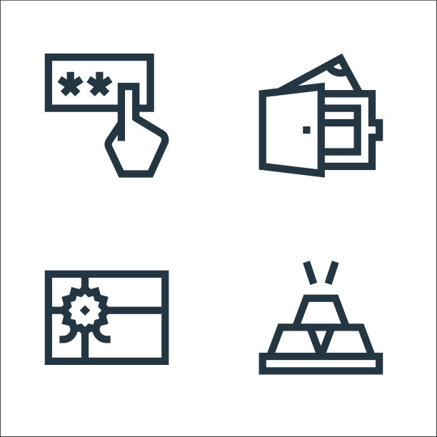 支付线图标线性集质量线集图片下载