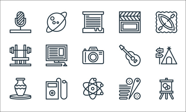 爱好线图标线性集质量线集图片下载