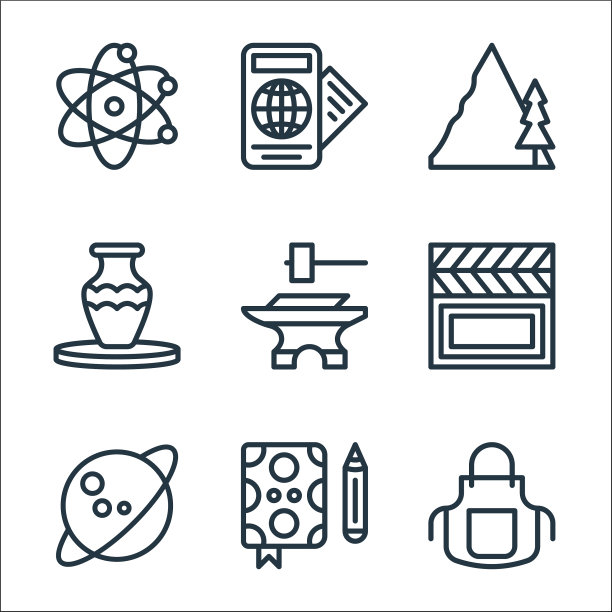 爱好线图标线性集质量线集图片下载