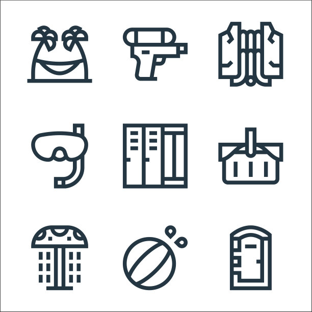 水上公园线图标线性设置质量线设置图片下载