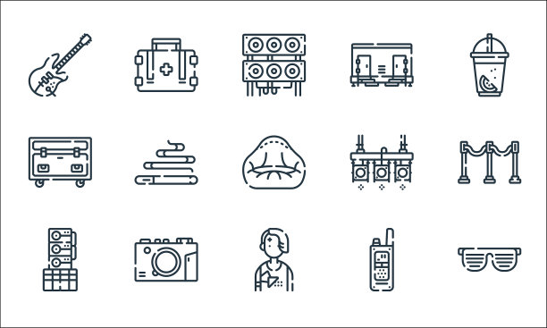 音乐节线图标线性设置质量线图片下载