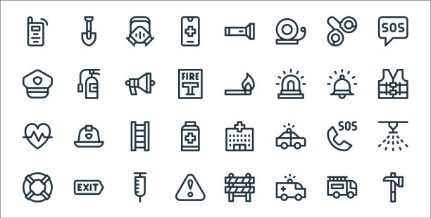 紧急事件线图标线性设置质量线图片下载