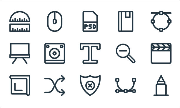 图形设计线图标线性设置质量线图片下载