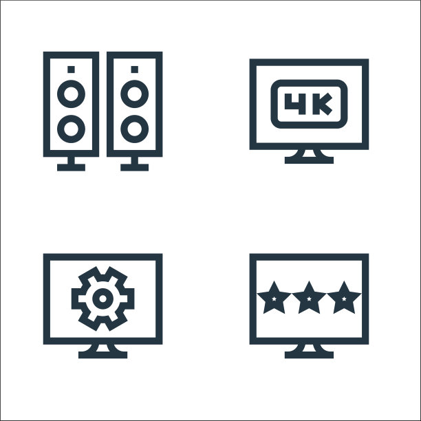 电视线图标线性集质量线集图片下载