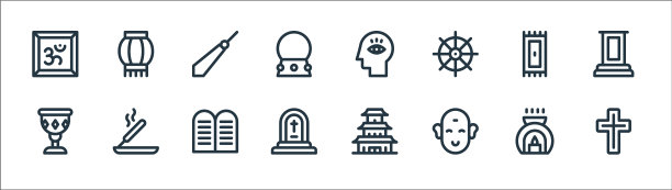 精神线图标线性集质量线集图片下载