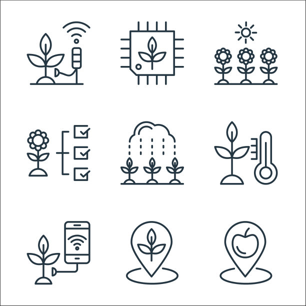 智能农场线图标线性设置质量线设置图片下载