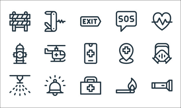 紧急事件线图标线性设置质量线图片下载