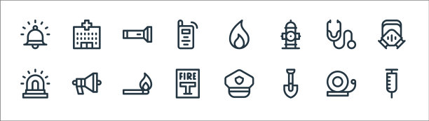 紧急事件线图标线性设置质量线图片下载