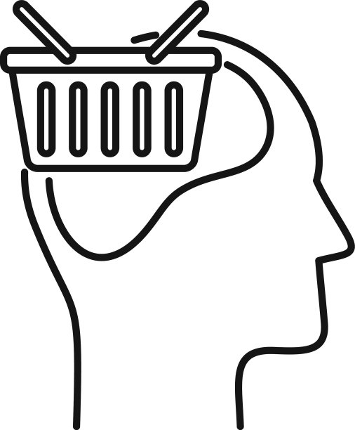 购物神经营销图标轮廓风格图片下载