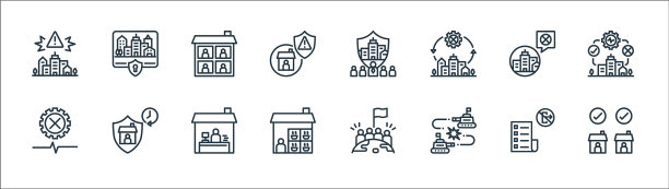 锁定线图标线性集质量线集图片下载