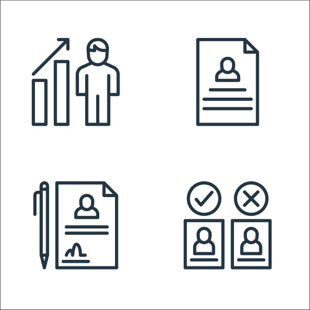 人力资源线图标线性集的质量图片下载