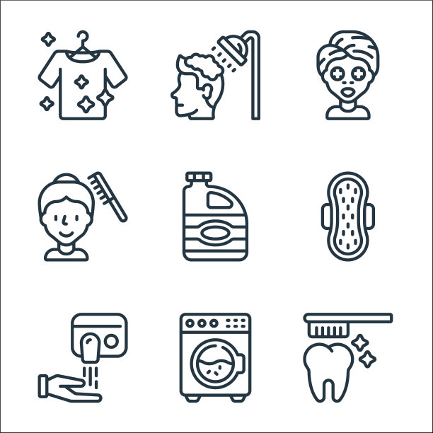 卫生线图标线性集质量线集图片下载