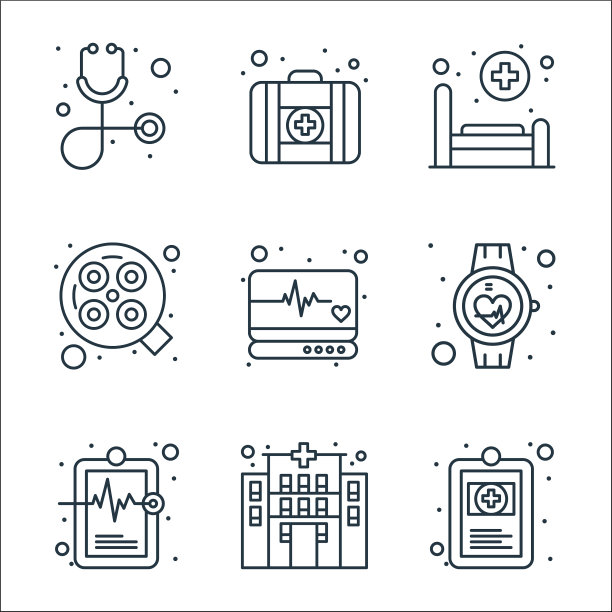 健康和医疗线图标线性集质量图片下载
