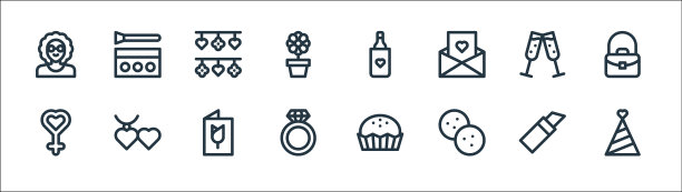 母亲节线图标线性设置质量线图片下载